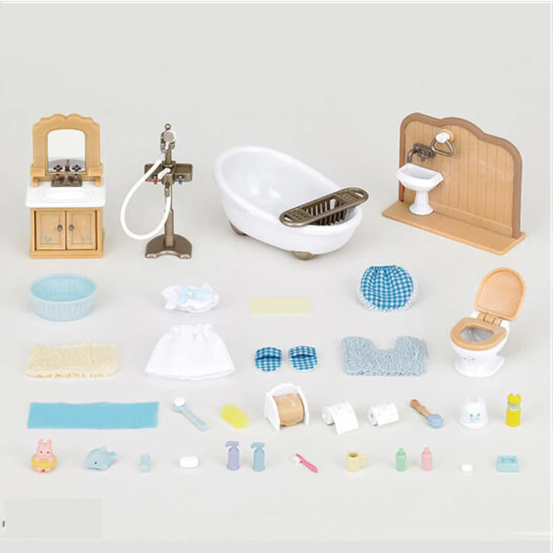 Sylvanian Families кукольный домик мебель аксессуары для ванной сцены туалет ванна Playset No Figure New 5034