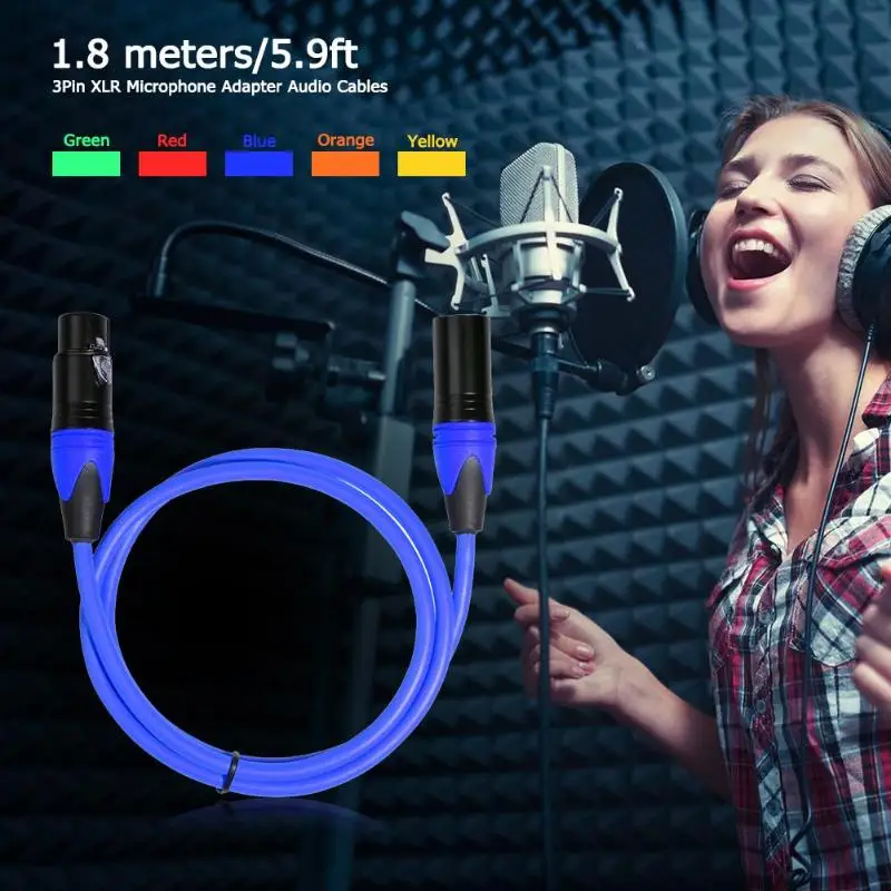 5 шт. 1 8 м/6 м цветной XLR 3pin Штекерный аудио кабель микрофон электрическая гитара m/F