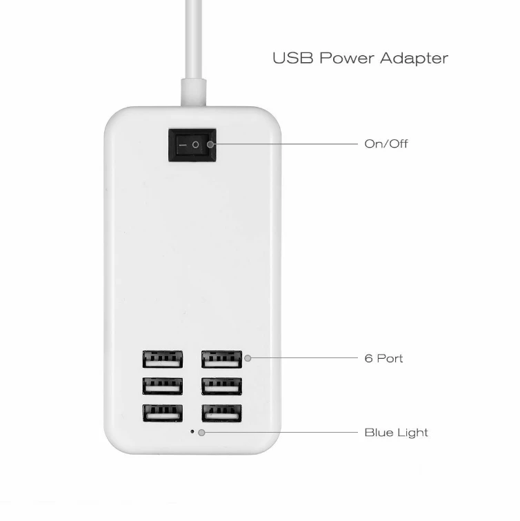 6 портов USB зарядное устройство 5 В/4 а Быстрая зарядка несколько настенных Смарт зарядное устройство адаптер ЕС/США штекер телефон USB зарядное устройство для huawei iPhone iPad