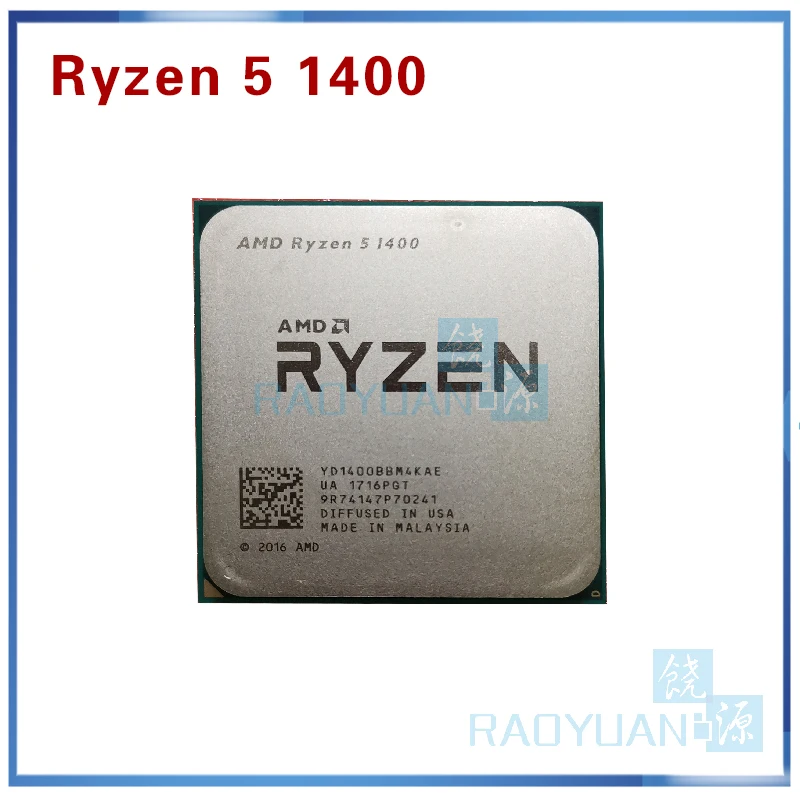 

AMD Ryzen 5 1400 R5 1400 R5-1400 3.2 GHz Quad-Core CPU Processor YD1400BBM4KAE Socket AM4