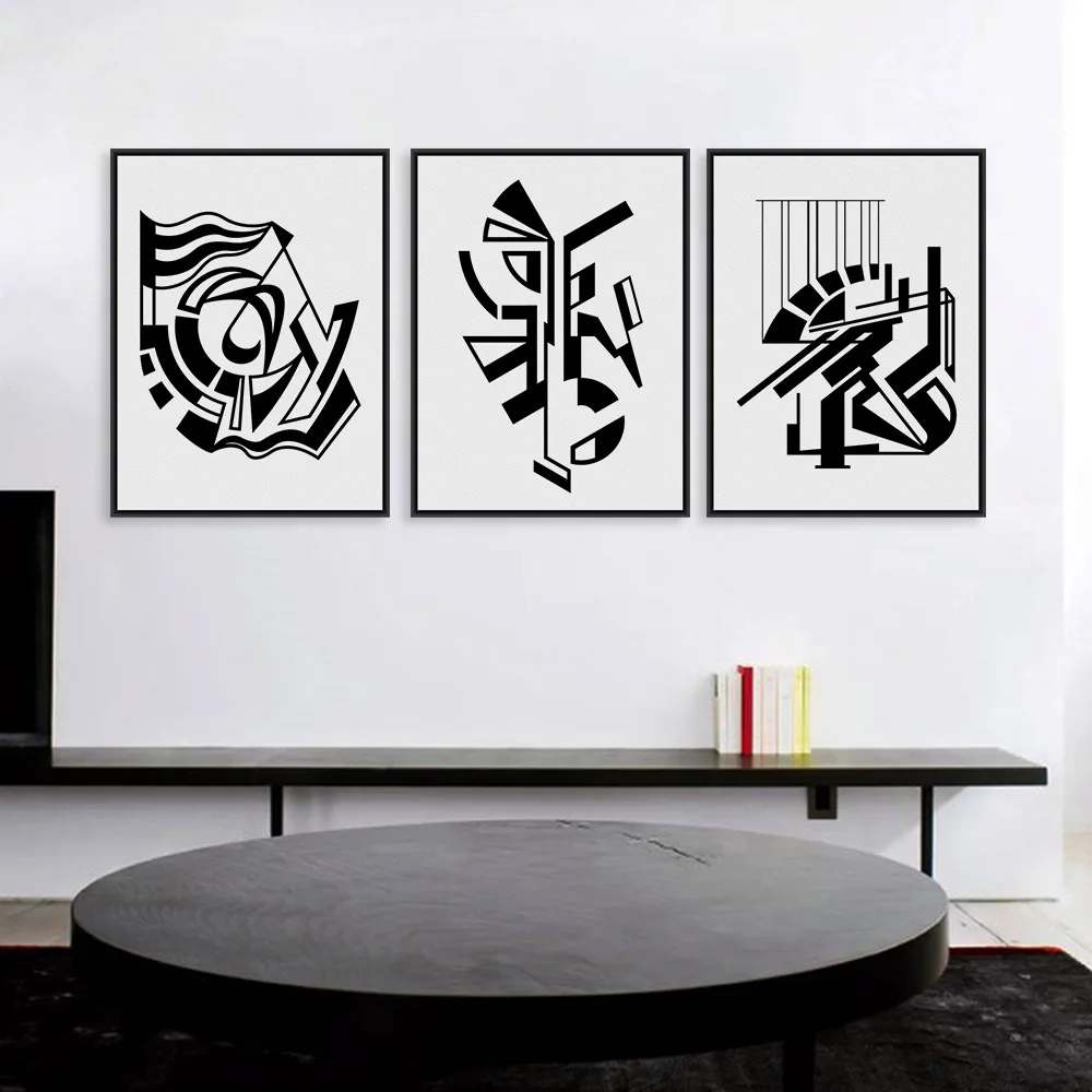 Modern Minimalist Nordic Black White Symbol A4 Large Art Prints
