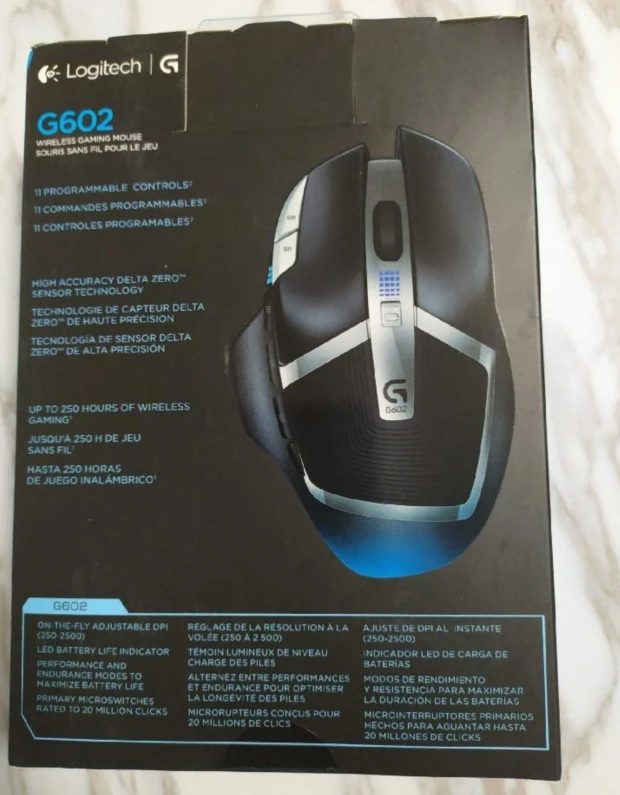 Оригинальная игровая мышь logitech G602, 2,4g, беспроводная мышь Mause Raton, ноутбук, ПК, Souris, геймерские мыши, лазерная, 2500 точек/дюйм, эргономичная компьютерная мышь