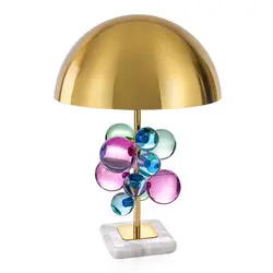 Современные мраморный настольные лампы красочные и прозрачное стекло хрустальный шар Настольные светильники для гостиной спальня
