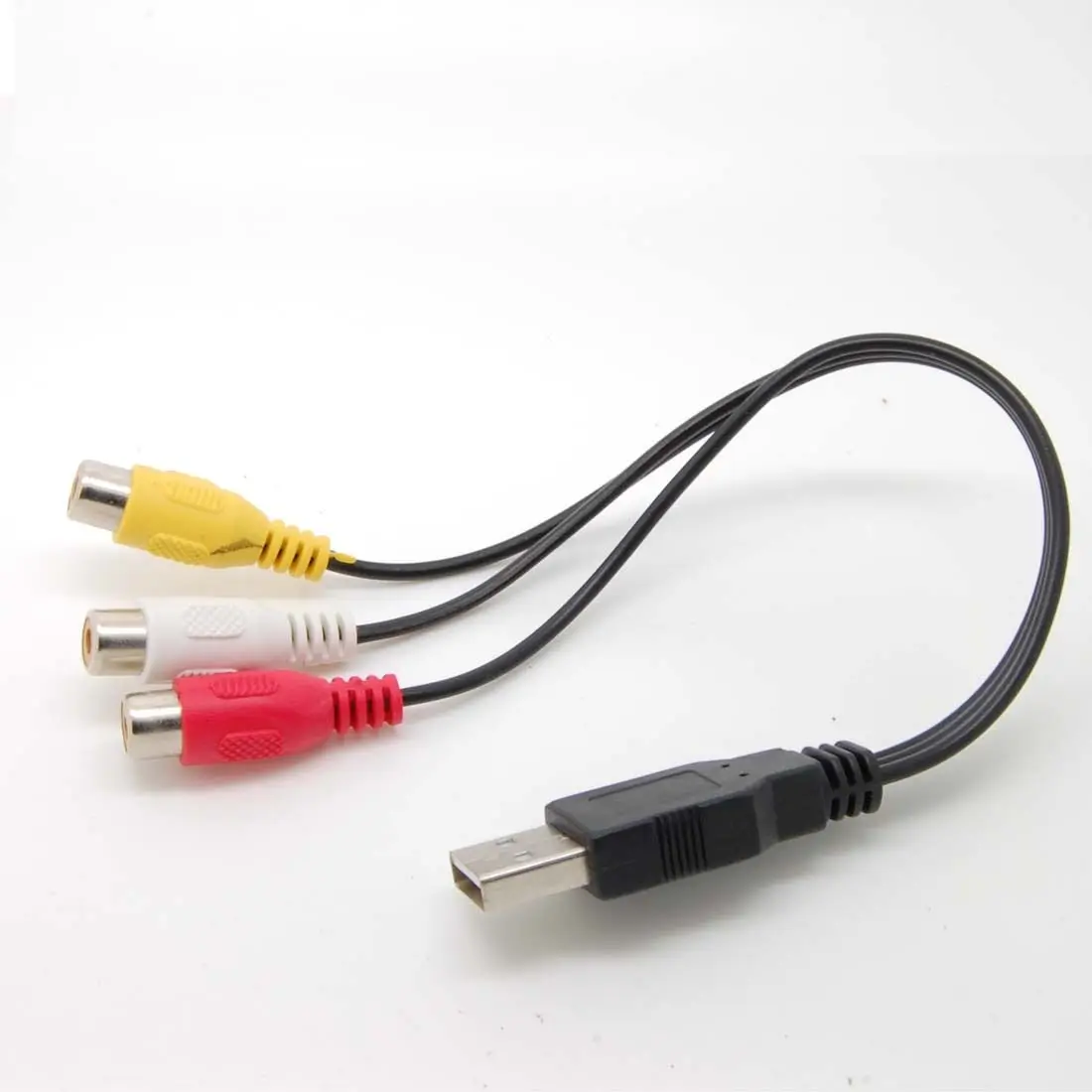 10 قطعة USB الذكور إلى 3 RCA 3rca RGB الإناث الفيديو محول كابل HDTV التلفزيون