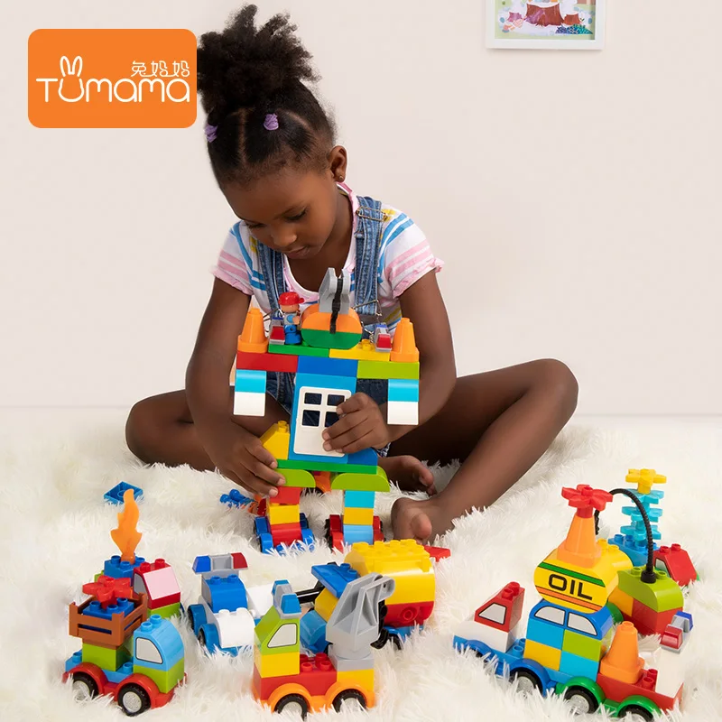 

Tumama Blocks 55pcsSelf-Locking Bricks ABS Compatible Legoingly Duploed Block To Kids Big Size Building Blocks Educational Toy