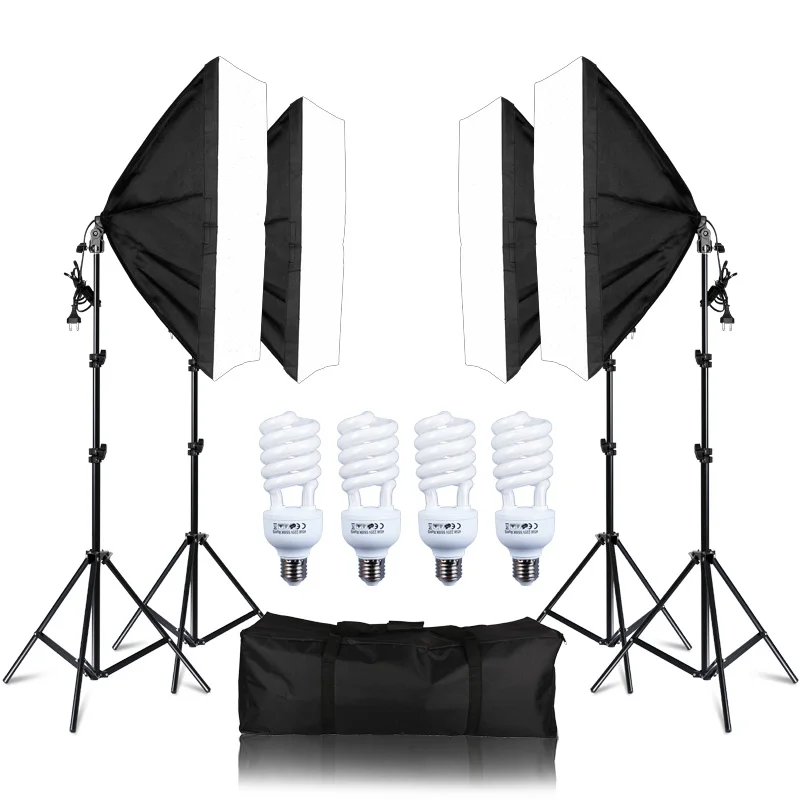 Фотостудия прямоугольная фотография Мягкая коробка 8 Led 20 W комплект освещения для фотосъемки 2 световая подставка 2 Мягкая коробка сумка для...
