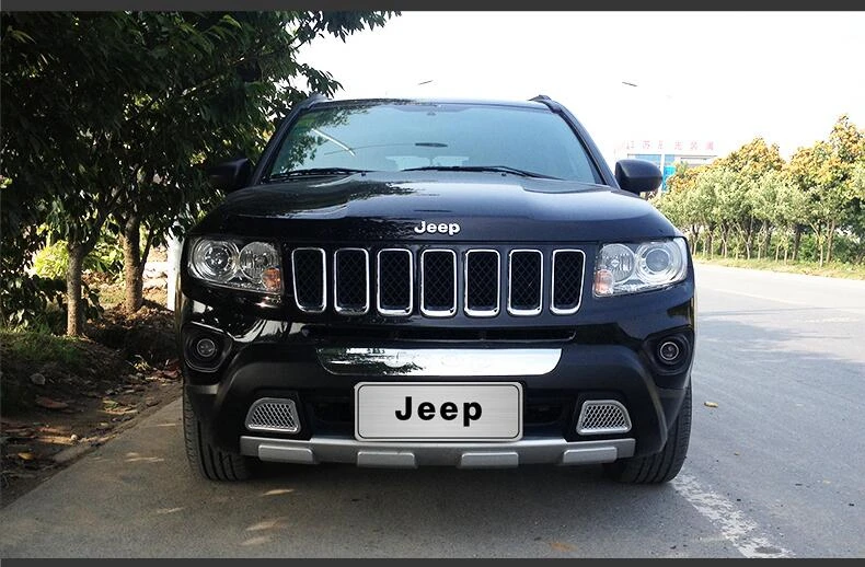 Подходит для Jeep Compass 2011-2013 передний+ задний бампер диффузор бамперы для губ защитная накладка ABS хромированная отделка