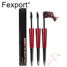 Fexport 2в1 вращающийся карандаш для бровей Двойная Головка водонепроницаемый стойкий для бровей 24 часа натуральный пигмент коричневый Набор для бровей