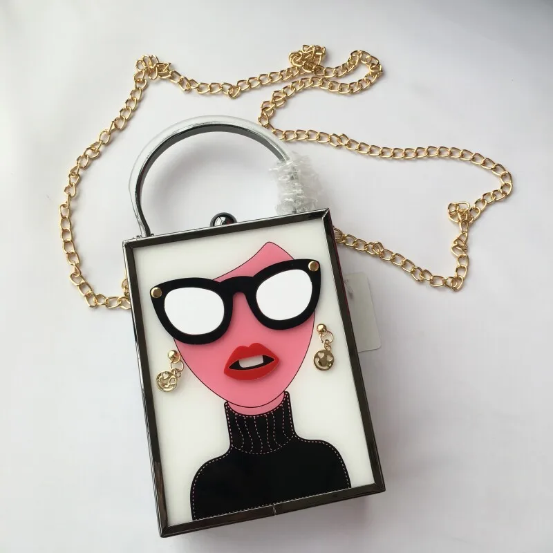 

2018 Bag Top Polyester Unisex Shoulder Bags Hard No Single Character Female Handbag New Personalized Small Package Chain Xiekua
