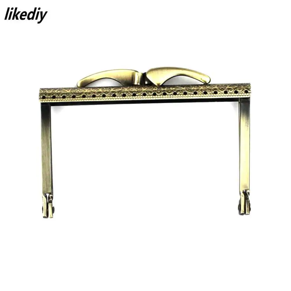 

10 pcs/lot 10.5 cm antique bronze square metal purse frame kiss clasp handle for bag craft bag accessory