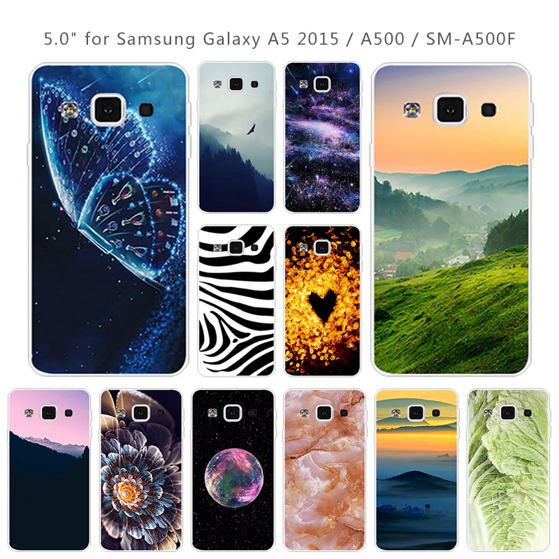 TPU Soft For Samsung Galaxy A5 2015 A500 Phone Case Clear Silicone Scenic Eagle Back Cover A5(2015) Protector |