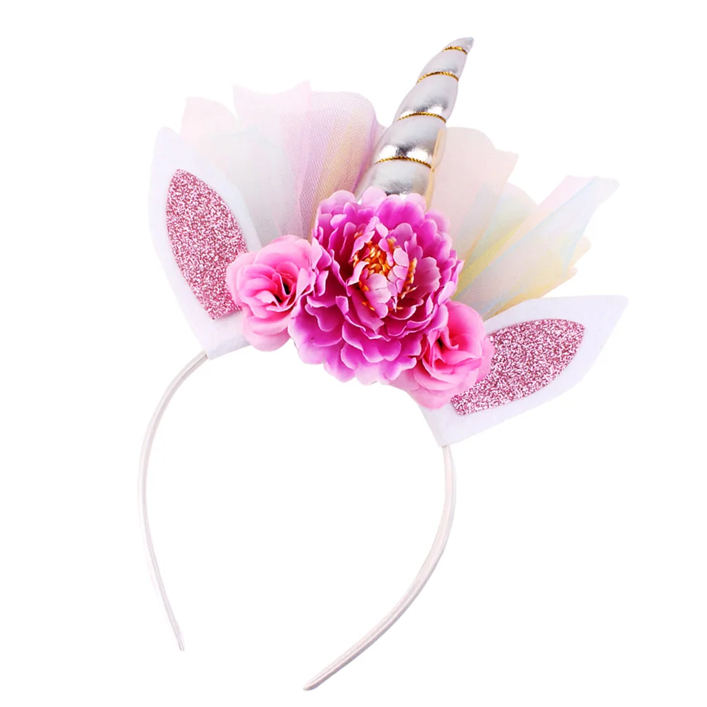 Cute Unicorn Kids Girls Children Headwear Hair Hoop Hair Clips for Birthday Party Photo Prop Stage Show Hair Accessories