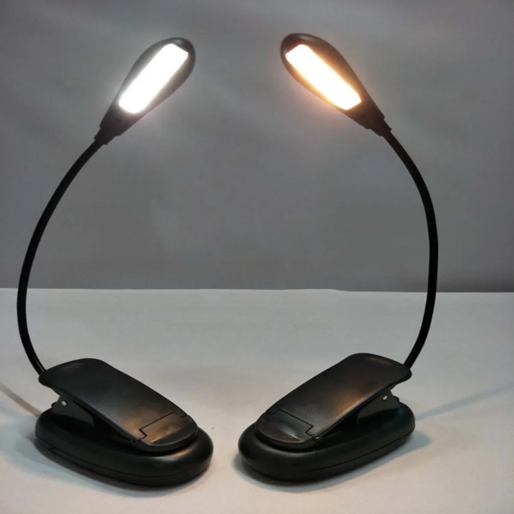 

4/7 LED Bulb Recharge Book light Mini Flexible Bright Clip Reader Reading Desk Lamp Emergency Travel Night USB White/Warm Light