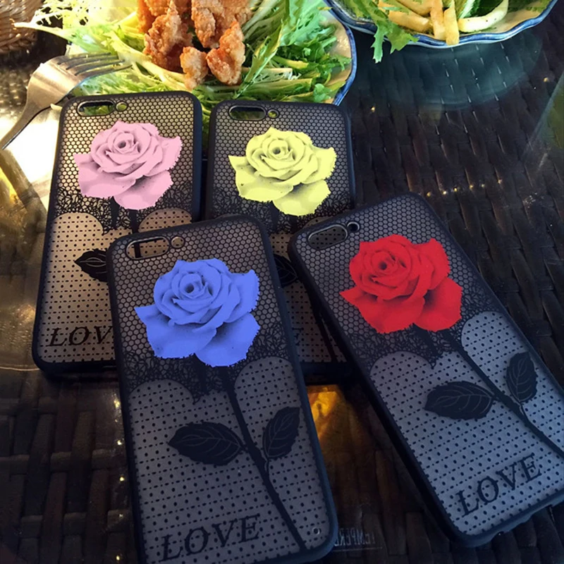 Fexcel Luxury Soft TPU Phone Case For iPhone 5 5s SE X Case Fashion Rose Silicone Cover For Coque iPhone 5 5s SE 6 7 8 6S Plus (5)