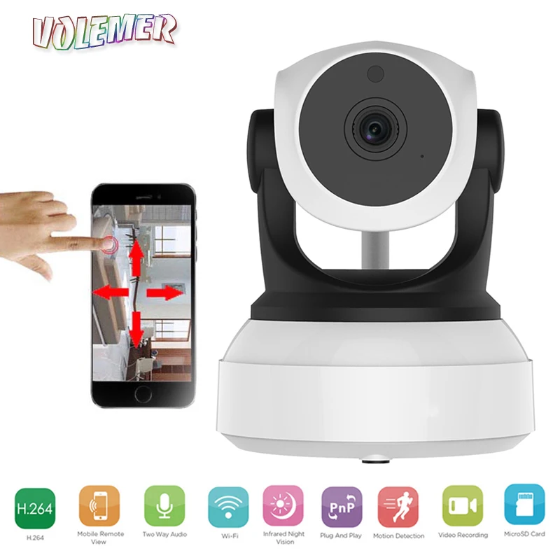 

Volemer Newest IP Camera Indoor Home Security Surveillance CCTV Network Camera Two-Way Voice Night Vision P2P Remote View Onvif