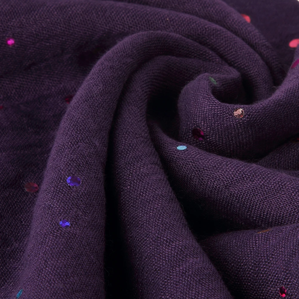 FOXMOTHER новые модные женские мягкие легкие темно-синие фиолетовые Твердые красочные блесток мусульманский хиджаб шарф платок дамы шарфы
