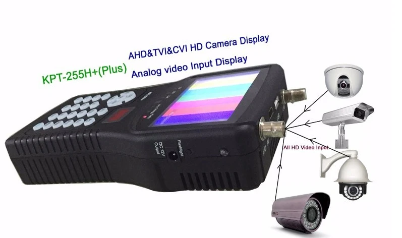 [Genuine] kpt-255h plus kpt 255+ sat finder hd test cctv camera lcd backlight button 4.3 inch DVB-S/S2 signal test with av usb