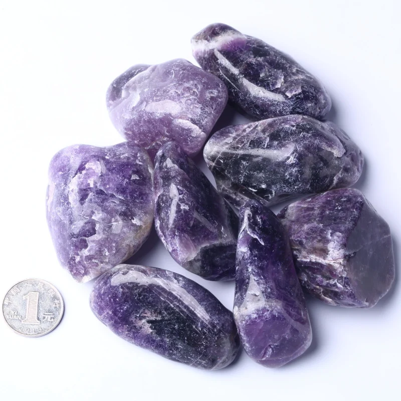 1lb Bulk Tumbled Amethyst Quartz Crystals from South Africa Large 1