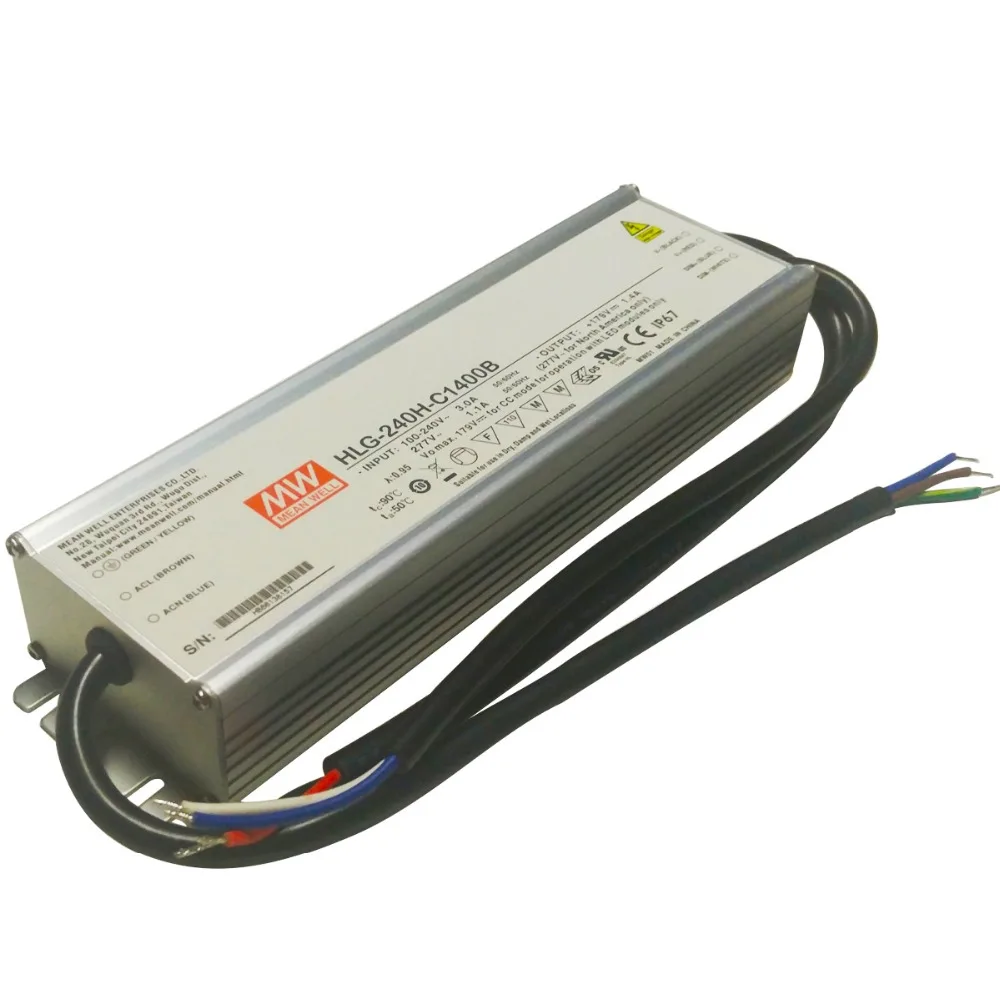 

Original MEAN WELL 240W Single Output IP67 Constant Current LED Driver Switching Power Supply With PFC HLG-240H-C