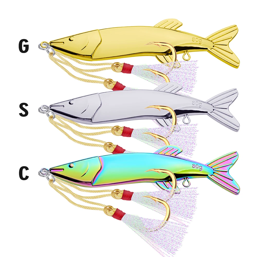 1 шт. ложка приманки 12,2 см-4," /80 г-2,82 унций рыболовные снасти приманки с 7# крючком 3 цвета воблер приманки с пером крюк ложка приманка