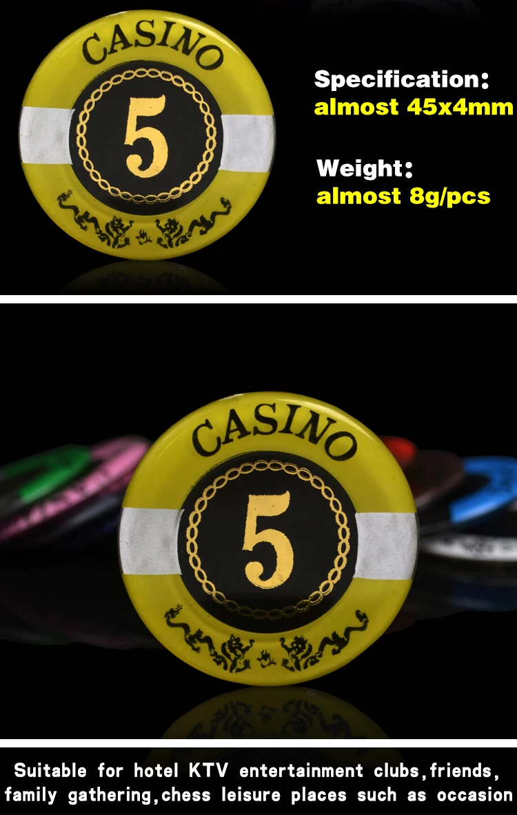 100 шт./компл. высокое качество низкая цена имитация кристалл фишки для покера чип Наборы для ухода за кожей Texas hold'em казино чипов Бесплатная