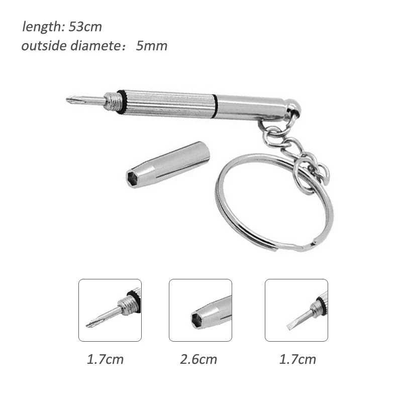Новая мини-отвертка комбинированный инструмент портативный металлический брелок мужской серебряный Универсальный Карманный Многофункциональный брелок модный брелок