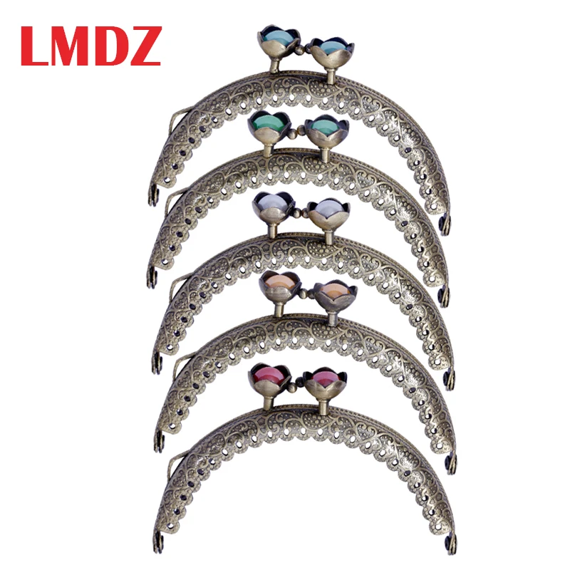 

LMDZ 1PCS 8.5cm Metal Purse Frame Making Coin Kiss Clasp Lock for Clutch Bag Handbag Accessories Bronze Tone Bags Hardware