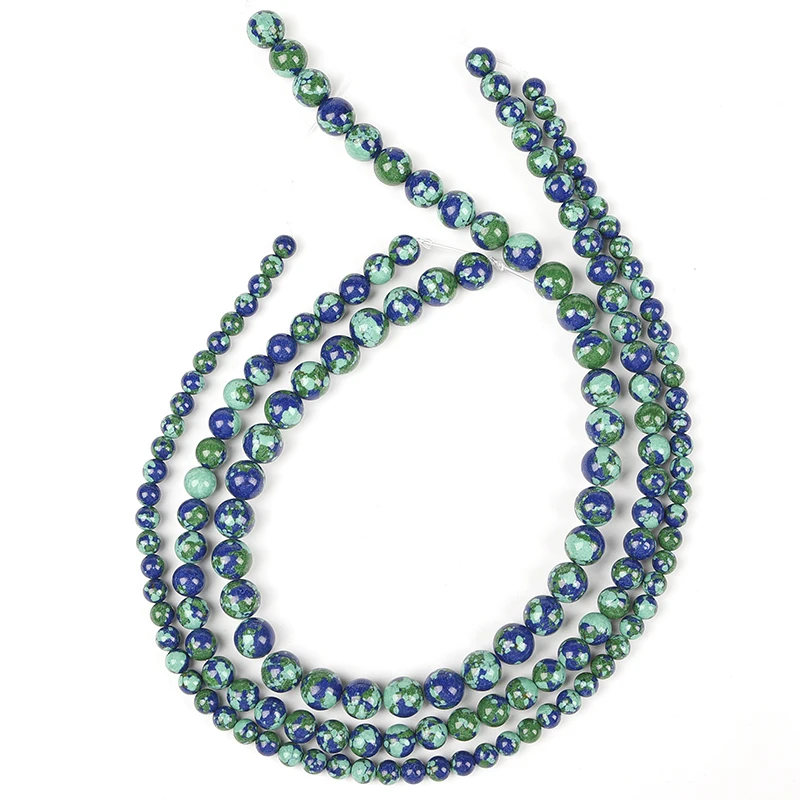 

Combination of Dark Green and Light Green Add Blue-black Beads 6/8/10 MM Made smooth Bluish Gold Loose beads