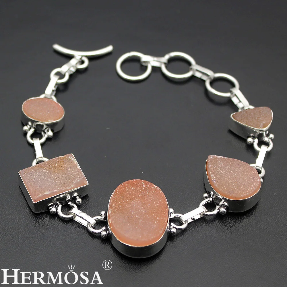 

Hermosa Jewelry Tennis Bracelet 925 Sterling Silver QUARTZ Bracelets 8 inches Adjustable HM611