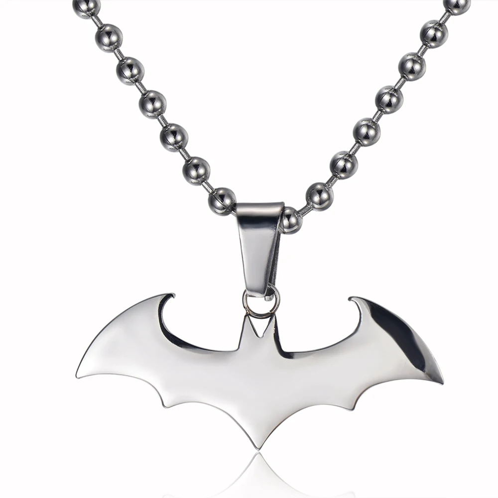 

Japanese and Korean popular stainless steel jewelry animal pattern plane pendant bat simple style necklace