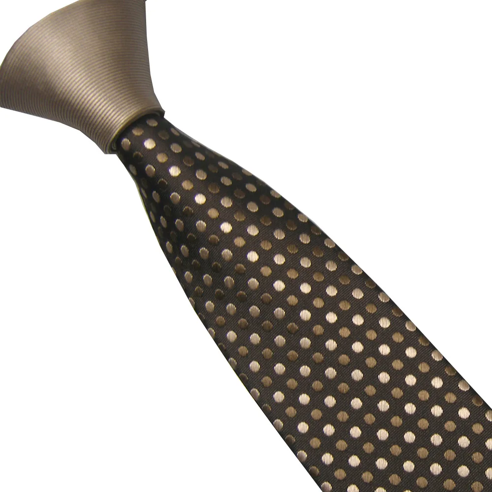 LAMMULIN Мужские галстуки Кофе узел контраст коричневый с кофе горошек шейный платок из микрофибры панель Дизайн Тощий галстук 6 см