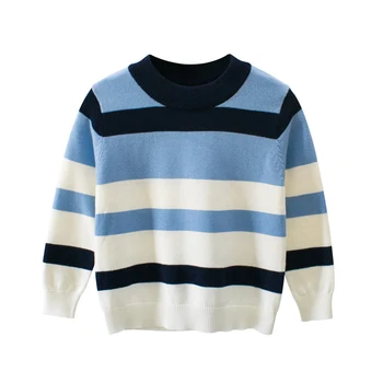

Stripe Baby Boy Sweater Knitted Kids O-Neck Sweater Cardigan Long Sleeve Pullover Cotton Blends Elastic Coat Children Clothing