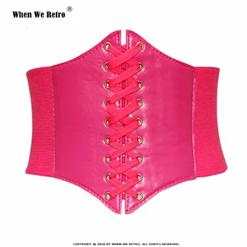 

When We Retro Women Waist Cincher Corset Waist Corset Top Sexy Pink Red Corselet Slimming Shapewear Bodysuit Bustiers VB0001R