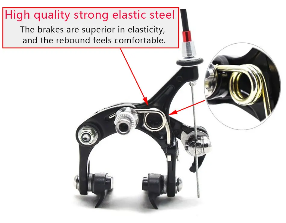 XMFOX-2.1 Road Brake Dual Pivot Bike Aluminum Side Pull Caliper Brake Front Rear Brake Road Racing Bicycle Brake Accessories