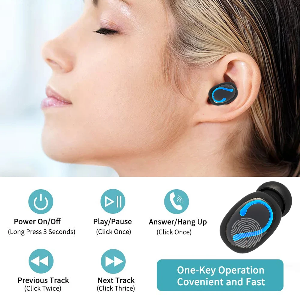 Q33 Bluetooth 5,0 беспроводная гарнитура TWS Беспроводная стерео HD спортивная Беспроводная bluetooth-гарнитура зарядная коробка смартфон
