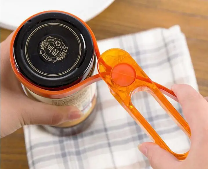 

1PC Bottle Opener Anti-slip Can Lid Opener for Beer Bottle Jar Opener Kitchen Accessories Random Color OK 0906