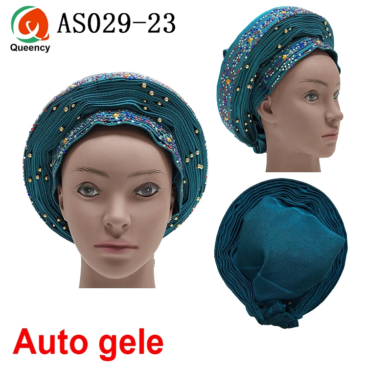 Aso Ebi Queency Африканский Авто геле уже связаны Aso OKE Headtie 1 шт./упак. доступны 24 цвета DHL AS029