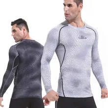 Для мужчин s Фитнес 3D принты с длинными рукавами футболка для мужчин бодибилдинга кожи облегающие термокомпрессионные рубашки ММА тренировка Кроссфит Top gear