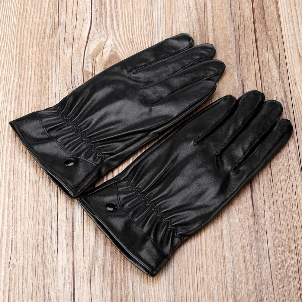 

Full Finger Leather Waterproof Gloves For men women Cycling Bike Bicycle Riding Black winter driving mittens