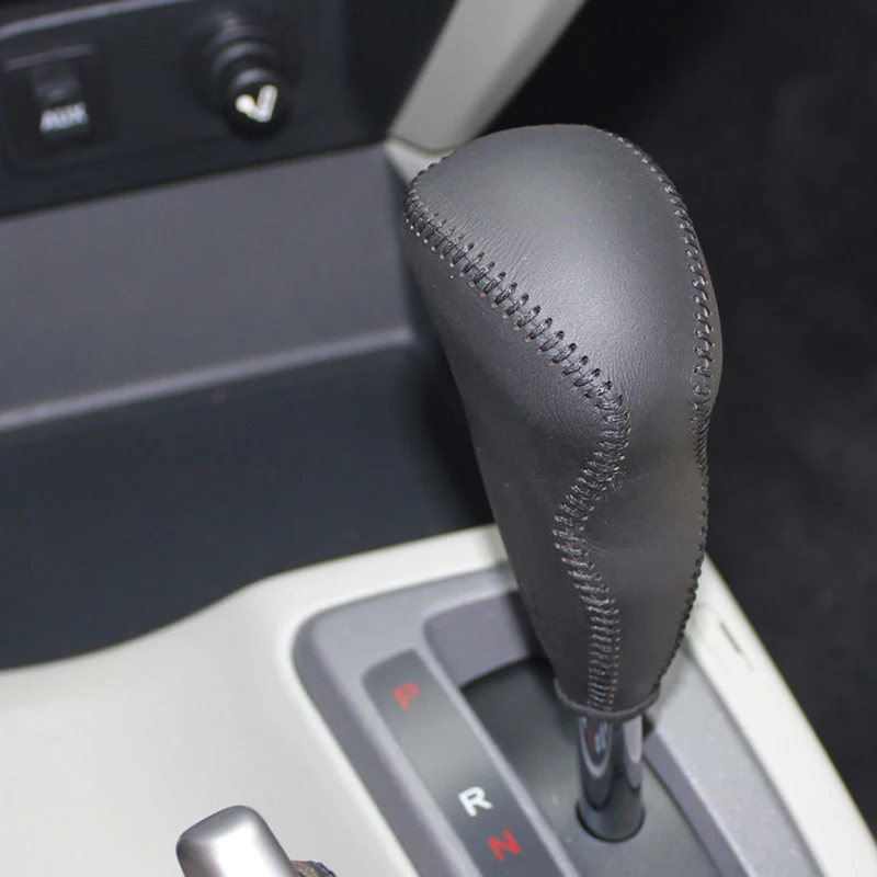 

Free Shipping High Quality Cowhide Top Layer Leather Automatic Gear Shift Collars Gear Cover For Honda Civic