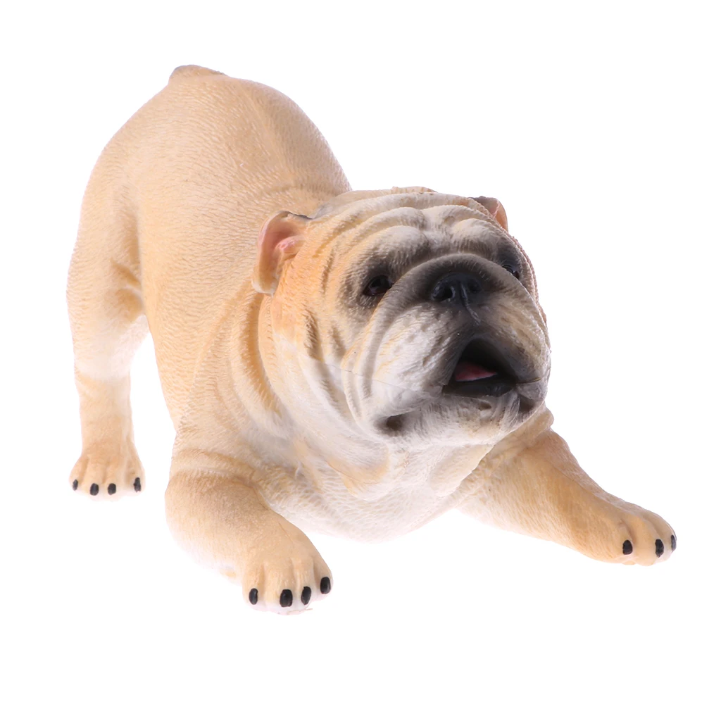 2Pcs Bulldog Model, Domestic Animal Action Figures for Toddlers Kids Toy, Home Decor Collection