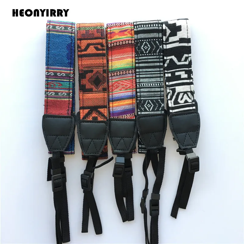 

3 in 1 Camera Strap Vintage Hippie Style Canvas Shoulder Neck Belt Durable Cotton DSLR Camera Strap for Nikon Pentax Sony Canon