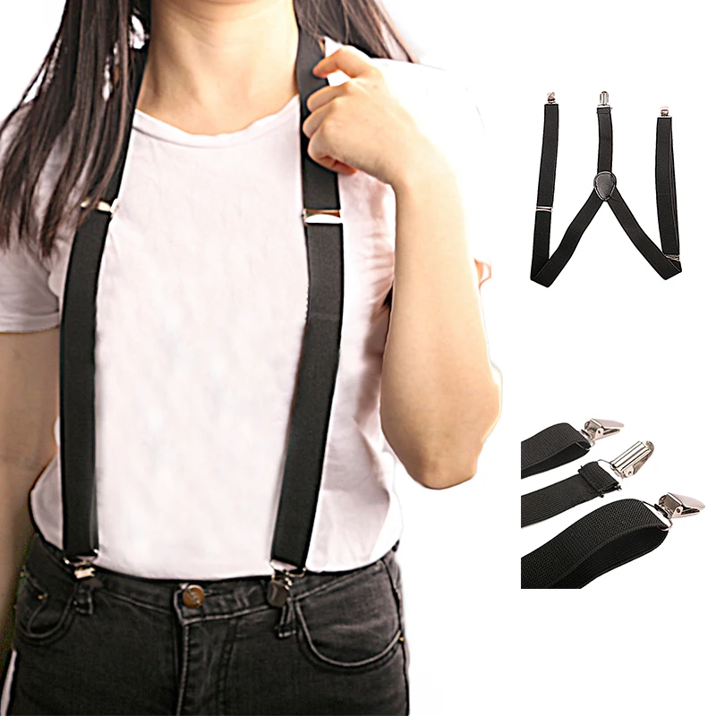 Unisex Elastic Y-Shape Braces Mens Womens Adjustable Clip-on Suspenders
