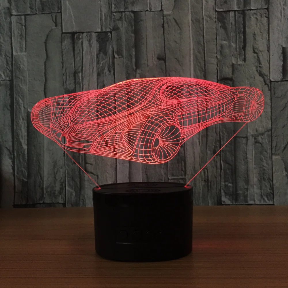 Download Lamborghini 3D lights 7 color touch led lights creative products gifts night light USB battery ...