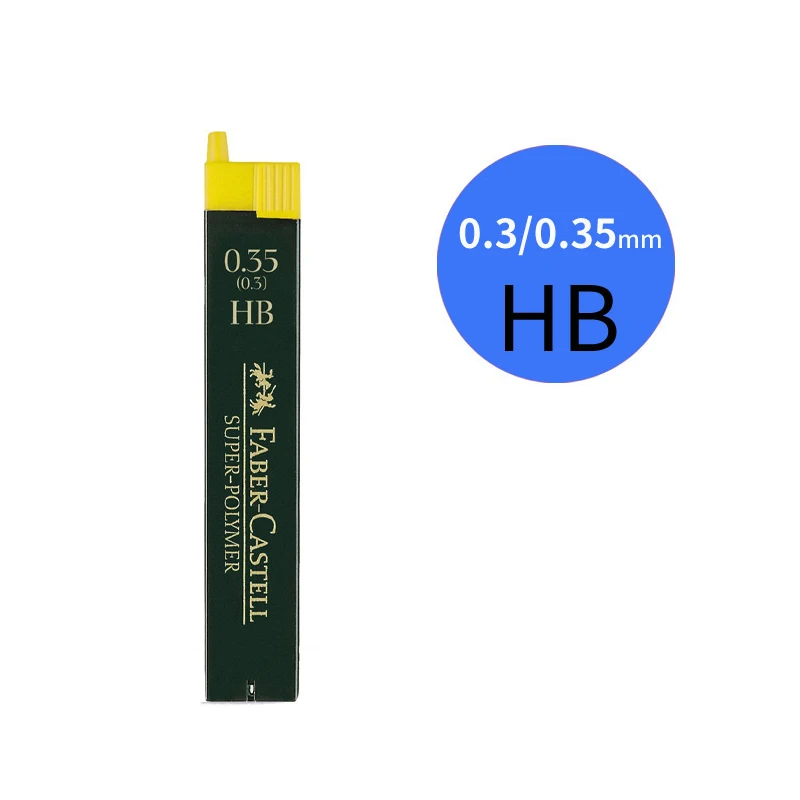 Faber Castell свинцовый сердечник HB/2B/B специальный жесткий автоматический грифель ручки не легко сломать черный - Цвет: 0.3 0.35 HB