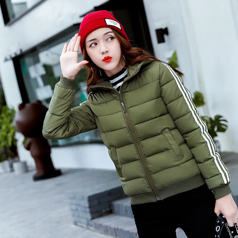 Femmes La Rembourré rose Green Solide army Jaqueta noir Veste Hndjxxxy2018 Couleur D'hiver ardoisé Beige Feminina Manteau Plus À Coton Court Survêtement Capuchon camel Taille Automne qnwptPA