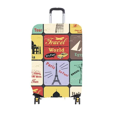 Luggage Cover A Детский мультяшный дорожный багажный чехол, утолщенный эластичный цветной чемодан на колесиках, защитный чехол, дорожные аксессуары для 19-32 дюймов - Цвет: Luggage Cover A