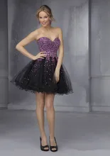 2016 schimmernde Schatz Cocktailkleider Organza Reine Handgemachte Kundenspezifische Perlen Cocktailkleid A-Line Kurzes Kleid Für Party