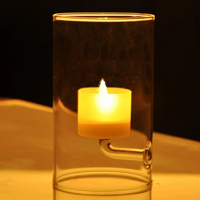 

Fashion crystal glass mousse elegant transparent candlesticks romantic at home cylindrical mousse / Crafts Romantic candlelight