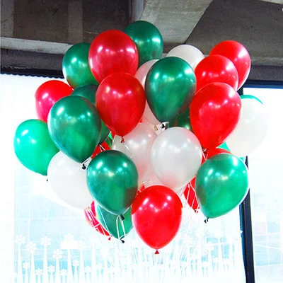 100 шт./лот шарики для свадьбы 10 Дюймов 1,5 г поставка латексные вечерние шары на день рождения Детские игрушки надувные красочные Прозрачные Шары - Цвет: GreenAND redANDwhite